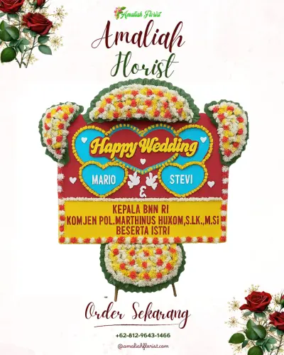 Karangan Papan Bunga Pernikahan di Bangkalan